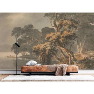 Carta Da Parati Paesaggio Classico con Alberi Antichi