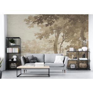 Carta Da Parati Bosco Sepia Minimalista