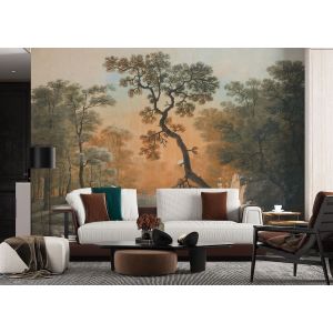 Carta Da Parati Bosco Pittorico con Albero Antico