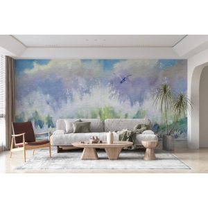 Carta Da Parati Paesaggio Astratto Acquerello Pastello