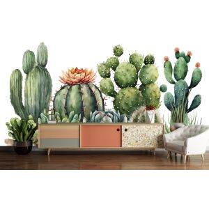 Carta Da Parati Cactus ad Acquerello