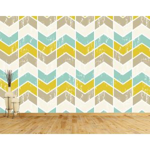 Zigzag Retrò - Carta Da Parati Foto 3D Applicato