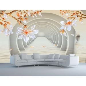 Tunnel Di Fiori - Carta Da Parati Foto 3D Applicato
