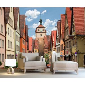 Strade Di Rothenburg - Carta Da Parati Per La Decorazione Applicato