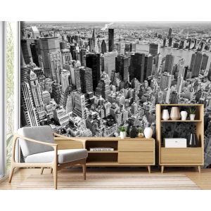 Applicazione Di Carta Da Parati New York In Bianco E Nero
