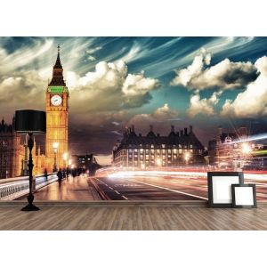 Nuvole Di Londra - Carta Da Parati Foto 3D Applicato