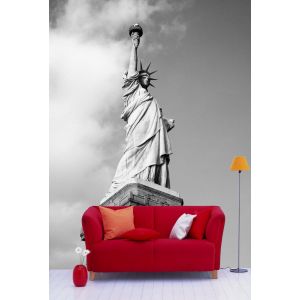 Carta Da Parati Statua In Bianco E Nero Della Libertà