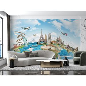 Carta Da Parati Icone Del Mondo Di Superficie