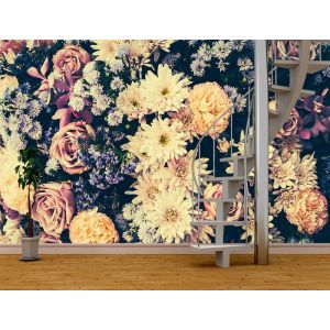 Fiori Nostalgici - Carta Da Parati Foto 3D Applicato