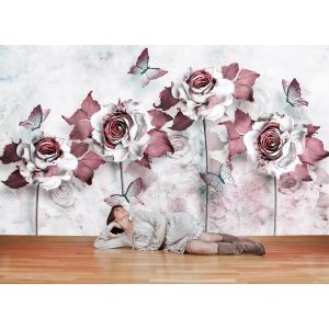 Carta Da Parati Rose Dai Toni Rosa