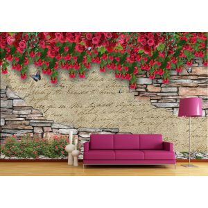 Carta Da Parati Muro Di Fiori