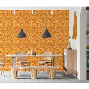 Applicazione Di Carta Da Parati Fette Di Arancia