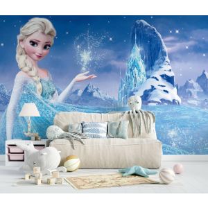 Applicazione Di Carta Da Parati Elsa E Castello Di Cristallo