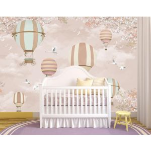 Palloncini E Cicogne - Carta Da Parati Foto Applicato