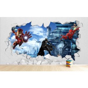 Supereroi - Carta Da Parati Per La Decorazione Applicato