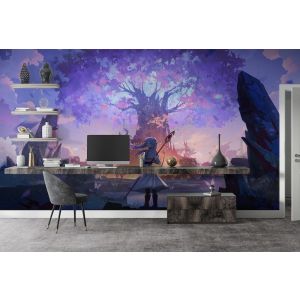 Carta Da Parati Paesaggio Fantasy Anime Albero Magico
