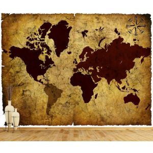 Bussola Del Mondo - Carta Da Parati Per La Decorazione Applicato