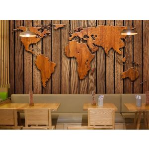 Mondo Del Legno - Carta Da Parati Murale Applicato