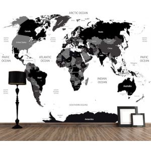 Carta Da Parati Mondo In Bianco E Nero