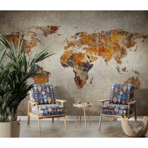 Carta Da Parati Mappa Del Mondo Con Collage Di Carta Strappata