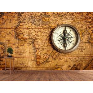 Carta Da Parati Mappa Del Mondo Della Stella Del Nord