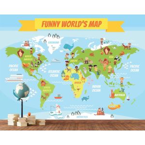 Carta Da Parati Divertente Mappa Del Mondo