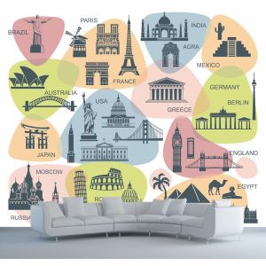 Classici Del Turismo Mondiale - Carta Da Parati Foto 3D Applicato