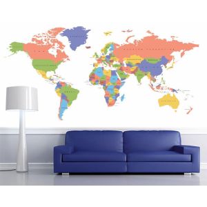 Carta Da Parati Mappa Del Mondo Con Bordi Ovali