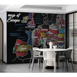 Applicazione Di Carta Da Parati Mappa Dell'Europa Il Disegno