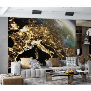 Applicazione Di Carta Da Parati Italia Dallo Spazio Di Notte