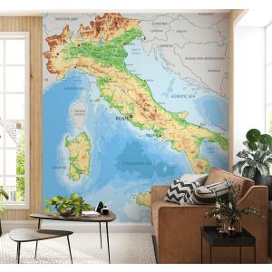 Applicazione Di Carta Da Parati Mappa Fisica Italia Molto Dettagliata