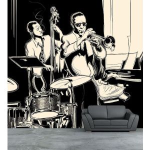 Periodo Jazz - Carta Da Parati Foto 3D Applicato