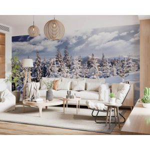 Applicazione Di Carta Da Parati Invernale E Neve