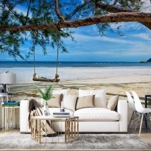 Applicazione Di Carta Da Parati Swing Sulla Spiaggia