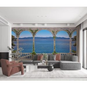 Applicazione Di Carta Da Parati Terrazza