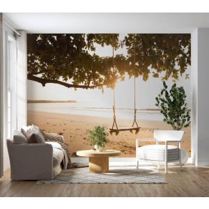 Applicazione Di Carta Da Parati Piacere Da Spiaggia Sull'Altalena