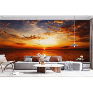 Applicazione Di Carta Da Parati L'arte Della Natura Al Tramonto