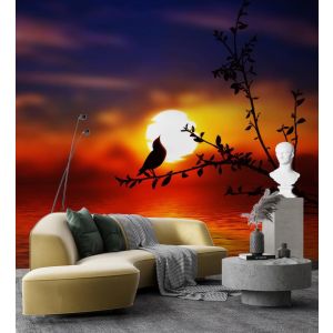 Applicazione Di Carta Da Parati Uccello Triste