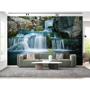 Applicazione Di Carta Da Parati Rocce Della Cascata