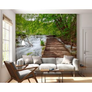 Applicazione Di Carta Da Parati Ponte A Cascata