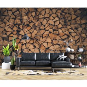 Applicazione Di Carta Da Parati Legno Fresco