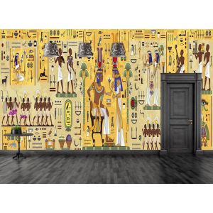 Figure Da Muro Egiziane - Carta Da Parati Murale Applicato