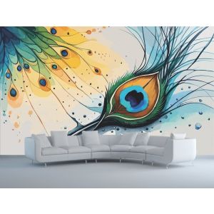 Carta Da Parati Eleganza Della Piuma Di Pavone