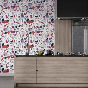 Applicazione Di Carta Da Parati Utensili Da Cucina