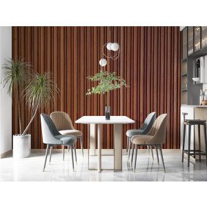 Carta Da Parati Effetto Legno Listelli Verticali Eleganti Marrone