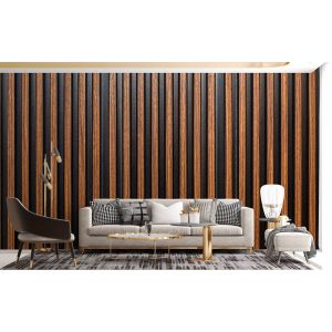 Carta Da Parati Effetto Legno Listelli Verticali Nero E Marrone