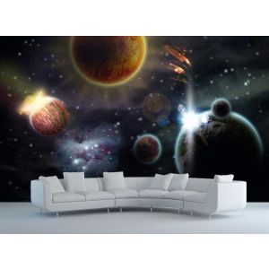 Sistema Galassia - Carta Da Parati Per La Decorazione Applicato