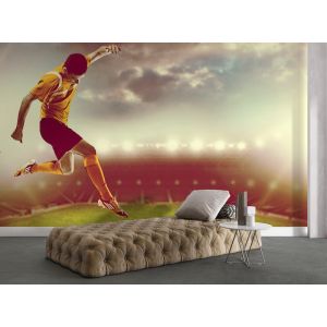 Applicazione Di Carta Da Parati Calciatore Su Sfondo Verde Campo