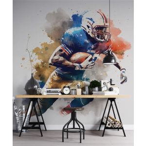 Applicazione Di Carta Da Parati Pittura Colorata Del Giocatore Calcio Americano