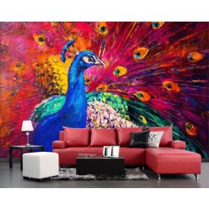 Applicazione Di Carta Da Parati Ritratto Di Pavone